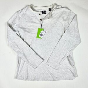 Brooklyn Brigade Slim Fit Solid Cotton Stretch White Henley Large